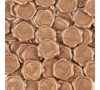 100pcs Autocollants de Sceau en Cire, Adhésif Tampon Or Eucalyptus pour Invitations de Mariage, Emballages et Décorations de Cadeaux de Vacances