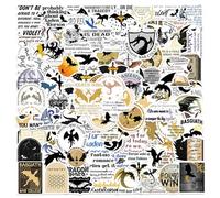 100Pcs Autocollants pour Quatrième Ailes, Anime Motif Dragon Autocollants En vinyle imperméable, pour valise Skateboard ordinateur portable bouteilles d'eau voiture, Mignons Stickers pour adolescents