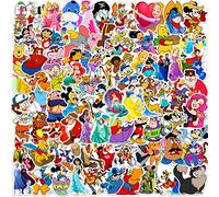 100PCS Autocollants Princesse Dessin Animé, Fée Classique Belle Princesse Autocollants pour Skateboard DIY Décoration Ordinateur Portable Carte-Cadeau Voitures Vélo, Enfants Filles