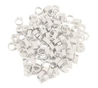 100PCS/Bag 8MM Anneaux de Bandes de Pigeon en Plastique, 001-100 Anneaux de Bandes de Jambe d'oiseau en Pigeon en Plastique numérotés avec numéro(Blanc)