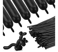 100pcs Ballon Long Animal Noir Pour Animaux En Ballon De Baudruche Metallic Magiques Ballons En Latex Pour Jouets Pour Enfants FêTe Mariage Festival DéCoration De Bricolage (Noir)