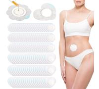 100pcs Bandages à l'Huile Ricin pour Nombril, Patchs Auto-Adhésifs en Tissu Spunlace à l'Huile Ricin en Forme Fleur Prunier et Cœur Imperméables et Sans Lavage (Huiles Non Incluses)