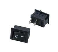100pcs Black Push Button Switch 6A-10A 110V 250V KCD1 2pins Snap-in On/off Rocker Switch 21mmx15mm Control switch