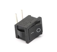 100Pcs Black Push Button Switch 6A/250V 10A/125V KCD1 2Pin Left Curved Needle Snap-in On/Off Rocker Switch 21MM*15MM BLACK