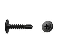 100pcs Black Self-Drilling TEK Screws 410 SS 8. Grade Phillips Head 13-25mm Rust-Resistant For Metal/Wood/Plastic DIY Rep Pour tôles bois toiture plastique(Yellow)