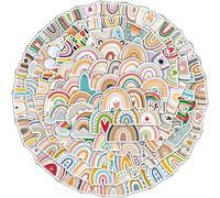 100pcs Boho Rainbow Stickers, Autocollants Arc-En-Ciel, Décalcomanie Arc-En-Ciel Coloré Autocollant En Vinyle Imperméable Boho Rainbow Party Favors Pour L¿Ordinateur De Bouteille D¿Eau