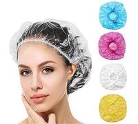 100pcs Bonnet De Douche Jetable En Plastique Bouchon D'huile De Cuisson Bonnet De Teinture Des Cheveux Shampooing Bande De Douche Chapeau Jaune Épaissi 42cm Longueur 100pcs