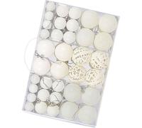 100pcs Boule de No?l -Ornements Arbre d?corations Boule suspendue pour la d?coration de mariage de f?te de fin d'ann?e Blanc ?