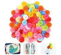 100PCS Boutons Colorés, Boutons de Bricolage, Bouton Multicolore, Artisanat Bouton Rond