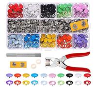 100pcs Boutons-Pression en Métal Multicolores de 10 Couleurs avec Outils Pince, avec Rangement de Boîte(100PCS)