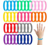 100Pcs Bracelet d'identification, Bracelets d'identification pour Événements en Silicone Élastique, Bracelet d'identification Silicone pour Événements/Festivals/Sports, Bracelet d'entrée(10 Couleurs)