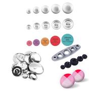 100pcs Cache Boutons, Kit de Boutons de Couverture avec Outil 5 Tailles de Boutons en Tissu Bricolage Kit de Boutons Recouverts de Tissu pour Créer Vos Propres Boutons