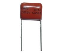 100pcs CBB capacitor 681 2000V 681J 2KV 680pF 0.68nF P15 CBB81 Metallized Polypropylene Film Capacitor AUOQKQUT