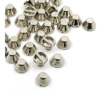 100PCS CCB Couture Rivets Pyramide Cone Rivets Toutes Sortes De Goujons En Plastique Noir Or Argent Ongles DIY Cuir Vêtement Accessoires-10MM Seau Argent