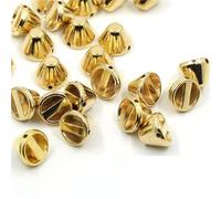 100PCS CCB Couture Rivets Pyramide Cone Rivets Toutes Sortes De Goujons En Plastique Noir Or Argent Ongles DIY Cuir Vêtement Accessoires-10MM Seau Or