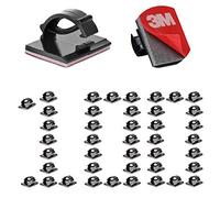 100PCS Clips Cable Durable Attache Cable Adhesif avec 3M, Rangement de Fixation Câbles, Gestion de Câble Support Organiseur de Fils Electriques Réglable pour Bureau Maison Chargeur Voiture (Noir)
