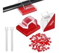 100Pcs Clips Câbles, Cable Adhesif Rangement de Câble, Attache Auto Collant, Câble Management, Plastique Organiseur de Fils Electrique pour Bureau/TV/Téléphone/Chargeur (Transparent)