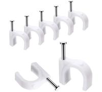 100pcs clips de câble ronds blancs solides et durables 10mm,Attache Câble,Range Câble,Fixation Câble électrique,Clips Câble