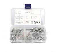 100PCS Clips Goupille R Acier Zincé M1-M2.5 | 6 dimensions précises, M1 à M2.5, adaptables, boîte rangement, mécanique générale