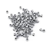 100pcs Contre-écrous écrou à Embase Hexagonale en Acier Inoxydable SS304 Contre-écrou avec Insert en Nylon (M2 (100pcs / pack)), Contre-écrous (M2 (100 pièces/paquet))
