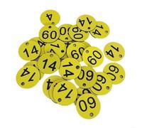 100PCS Count Plastic Number Tag Round Label Door For Key For Live Pour Sac Casier(Yellow)