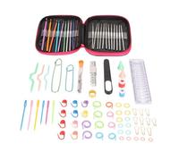 100pcs Crochet Hooks Set Ergonomic Aluminium DIY Craft Kit pour débutants outils de crochet Sac de rangement Rose