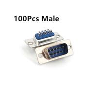 100Pcs D-SUB DB9 Male Female RS232 Serial Port 2 Row 9Pin Solder Type Plug Connector EKFBQBGW(100Pcs Male)