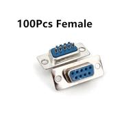 100Pcs D-SUB DB9 Male Female RS232 Serial Port 2 Row 9Pin Solder Type Plug Connector EKFBQBGW(100Pcs Female)