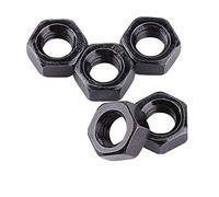 100pcs DIN934 M2-M5 Écrous Hexagonaux Noir Zinc Plaqué en Acier au Carbone pour Fixation de la Machine(M2.5)