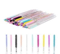 100pcs Disposable Skinny Mascara Wands Crystal Eyelash Brushes Mini Mascara Wands Micro Brush Lash Extension Supplies Lashes Extension Tools(Skinny-mix colors-CA)