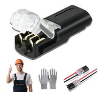 100PCS Double Thread Push Button Coupling with Locking Buckle, Double-wire Plug-in Connector With Locking Buckle,Reduce Wiring Time by 70%, Reusable, Quick Dual Wire Terminal Block (60Pcs)