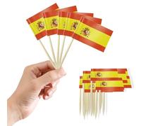 100PCS Drapeau Cure-dent Espagnepour Décorer Les Gâteaux,Décor Cupcake Toppers Cocktail pour Concerts Jardin Bar Fête Fourniture Fruits Sandwich Décoration événement royal