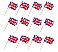 100PCS Drapeau Cure-dent Royaume-uni pour Décorer Les Gâteaux,Décor Cupcake Toppers Cocktail pour Concerts Jardin Bar Fête Fourniture Fruits Sandwich Décoration Euro Football Match événement royal