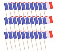 100Pcs Drapeaux alimentaires, France drapeaux pour cure-dents drapeaux pour cure-dents Mini bâtons fruits pour cocktail Drapeaux pour étiquettes fromage pour la fête Fournitures de fête Décoration