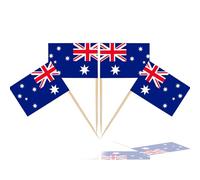100Pcs Drapeaux Australie Cure-Dents, Mini Bâton de Cocktail Drapeau Petits Drapeaux pour Sandwich Nourriture Cupcake Toppers Vaisselle Fruits Pub Fête Décoration