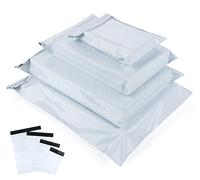 100Pcs Emballage Colis Vinted en 4 Tailles, Enveloppe Plastique Expedition Blanche Sacs d'expédition avec Fermeture Auto-adhésive pour Enveloppe d’Expédition Pochette Protection d’Envoi