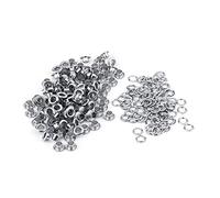 100pcs Ensembles Oeillets, 5mm Trou Oeillets en Métal Oeillet de Rondelle Kit de Grommets Eyelets pour Chaussures Vêtements Toile Bâche Artisanat en Cuir (Argent)