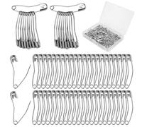 100pcs Épingles à Nourrice Incurvées, 3,2 cm Épingles de Sûreté à Coudre Épingles à Bâtir Courbées Épingles à Quilting Courbées Accessoires pour l'Artisanat Le Tricot la Couture (Argent)