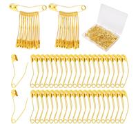 100pcs Épingles de Sûreté Incurvées, 3,8cm Épingle de Sûreté Crochet en Acier Inoxydable Epingle a Nourrice Épingles à Coudre Incurvées Accessoires pour Quilting Tricot Couture Artisanat (Or)