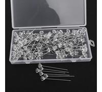 100Pcs Épingles Droites Pins Épingle à Tete de Diamant Cristal Goupilles de Corsage Aiguille en Acier Inoxydable 5.3cm, Broches de Bouquet de Mariage, Convient pour Corsage de Mariage, Bouquet