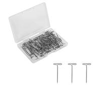 100pcs Épingles en T pour Perruque, 45mm Épingles en t Épingles à Coudre en Métal pour Perruque Couture Bijoux Image Blocage Tricot Modélisation et Artisanat