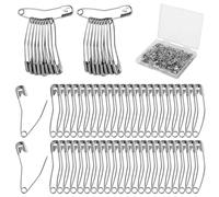 100pcs Épingles Sûreté Incurvées, Epingle a Nourrice de 3,8cm Épingles de Sûreté Courbées Accessoires d'Épingles de Sûreté de Couture pour l'Artisanat Quilting Tricot et Couture(Argent)