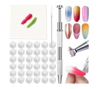 100PCS Éponges Nail Art Dégradé avec Stylo Applicateur Métal et Papier Palette - Éponge Babyboomer Ongle, Accessoires de Manucure Professionnels pour Ombre, Outils de nail art et kits de salon DIY