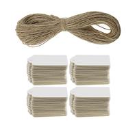 100pcs étiquettes en carton kraft Blanc cœur Étiquettes de Prix avec cordon chanvre 4 x 2 CM pour mariage cadeau party