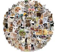 100pcs expression de chat autocollants pour bouteilles d'eau gobelet bagages planche à roulettes pare-chocs scrapbook tasse, autocollant cadeau pour enfants adolescents adultes