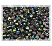 100pcs Faceted Fire Polished Pressed Czech Glass Beads 3 mm, Crystal Vitrail Medium double sided 00030-28137