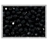 100pcs Faceted Fire Polished Pressed Czech Glass Beads 4mm (0.16in), Jet Black 23980