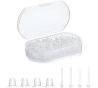 100pcs Fermoir Boucles d'oreilles, Piercing Transparent Invisible, Poussettes Embout Poussoir Clous D'oreilles Apprêt 3mm Fermoirs de Boucles D'oreilles Hypoallergénique en Silicone Caoutchouc