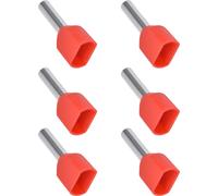 100PCS Ferrules isolées Terminal Tube en cuivre PVC Connecteur à sertir pour 2x18AWG Wire TE1008