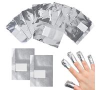 100pcs Feuille d'aluminium Dissolvant, Ultra-Minces Papillotes en Aluminium, Papillotes Ongles d'aluminium pour Retirer Vernis à Ongles
